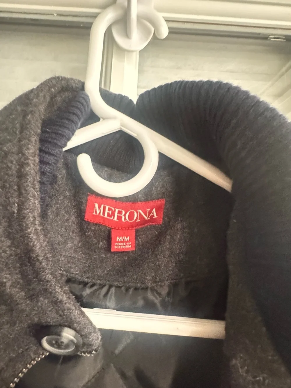 Merona Charcoal Gray Military Field Jacket with Buttoned Pockets